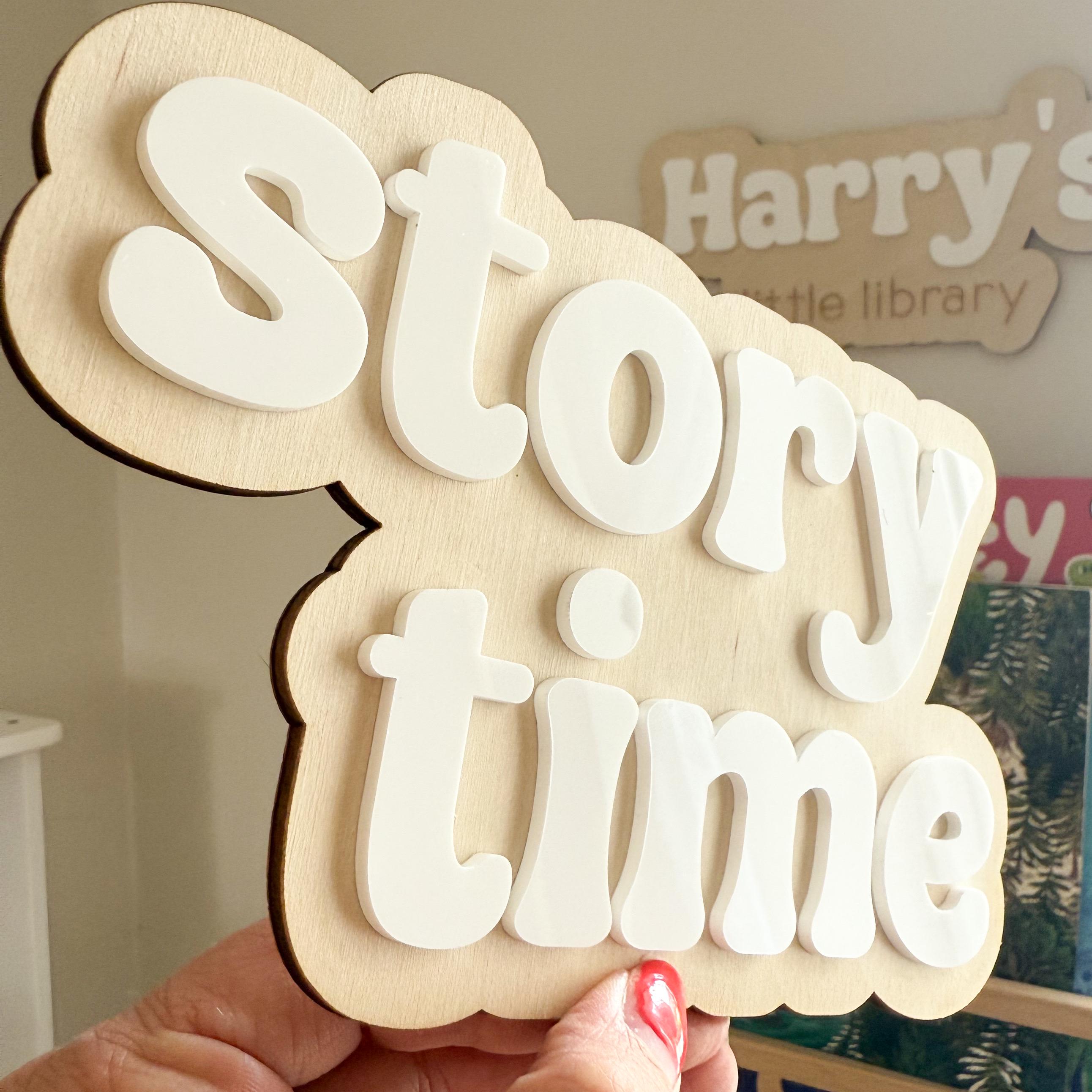 Story Tree Sign Storytime Sign: Birch & Acrylic Book Nook Decor - Etsy