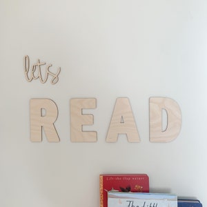 Let’s Read Sign, Read Sign, Sign for Playroom, Wooden Nursery Decor ...