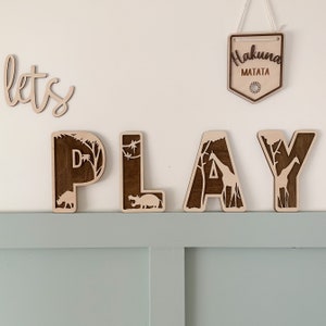 Let’s play sign, play sign, sign for playroom, wooden nursery decor, children’s bedroom wall art, reading corner quotes, kids wall art