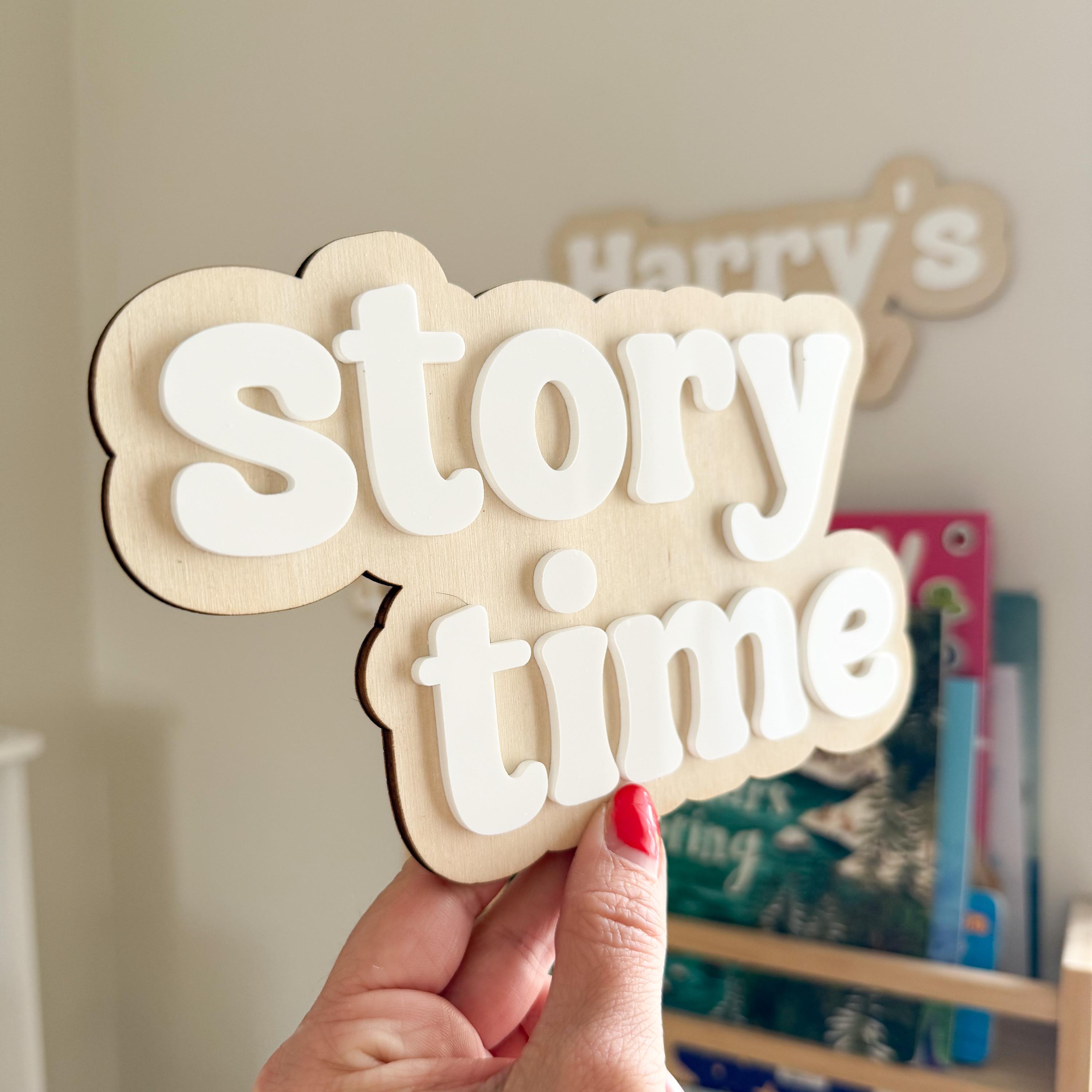 Story Tree Sign Storytime Sign: Birch & Acrylic Book Nook Decor - Etsy
