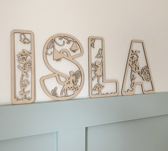 Fairy Themed wooden letters, Personalised Wall Name, Children’s Bedroom Wooden Sign, Fairy Wall Letter, fairy themed decor