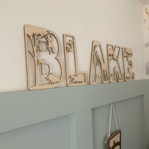 Jungle letters, name sign wood, jungle animal name sign, Personalised Name Sign, Custom Name Decor, Safari Theme Decor, jungle Wall Art