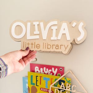 Personalised Children’s Library Sign, Personalised Wooden Sign, Book ...