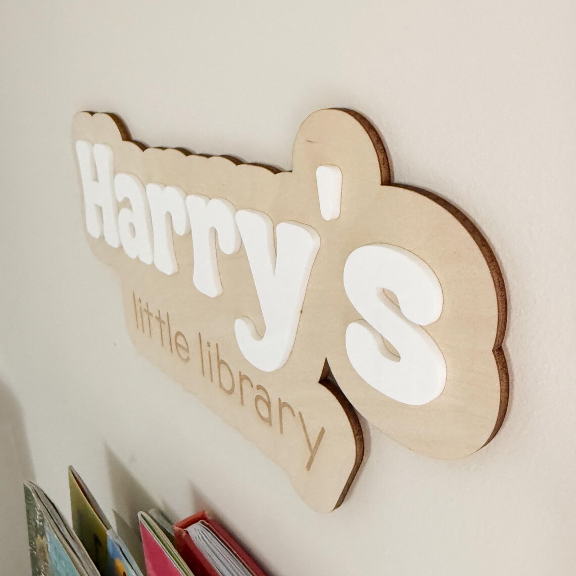 Little Library Sign, Personalised Kids Library Sign, Book Corner, Book ...