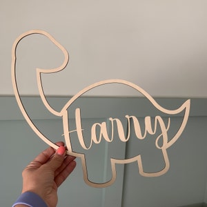 Personalised Dinosaur decor, dinosaur wall art, playroom sign, dinosaur decor, dinosaur wooden name sign, nursery decor,
