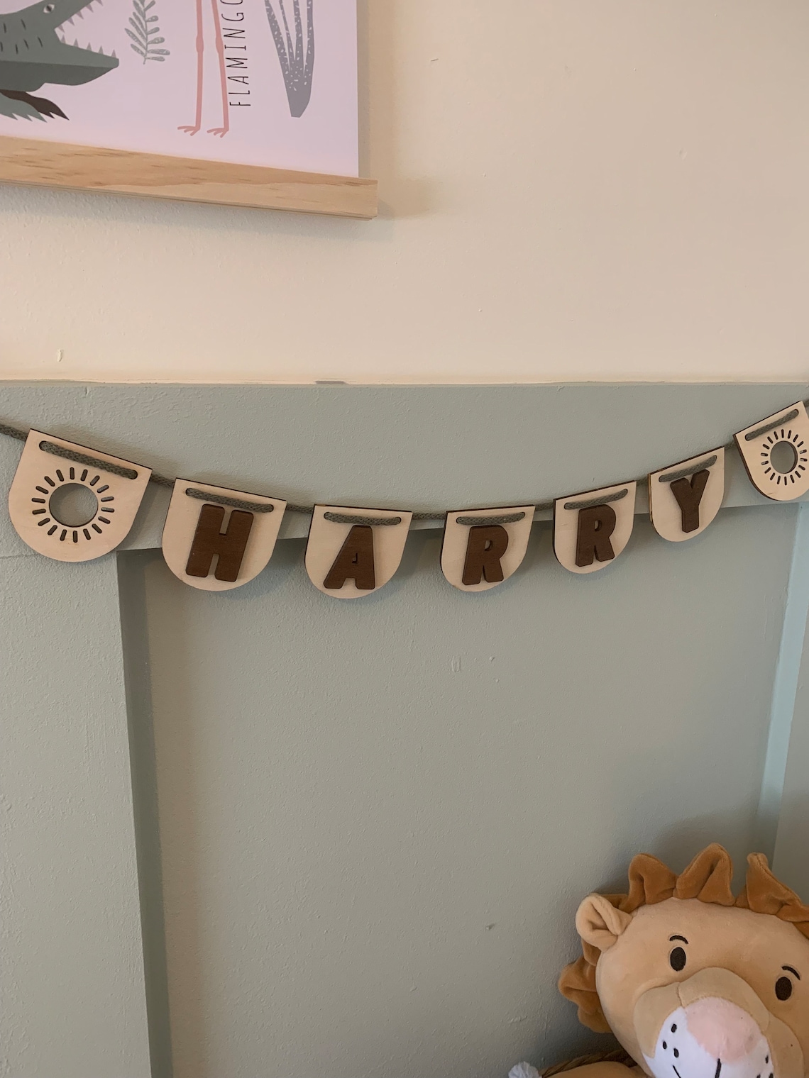 Wooden Name Sign, Bunting Garland for Kids Room, Name Sign Nursery ...