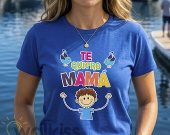 Te Quiero Mamá Shirt Spanish Mother's Day Gift G500 Heavy Cotton, Emotional Gift for Mom Birthday, Cute Illustration, Fast Shipping