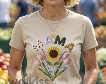 Floral Mama Shirt Mothers Day Gift Personalized Mom Birthday T-Shirt Heavy Cotton G500 Premium Floral Tee Emotional Gift for Her Fast Ship