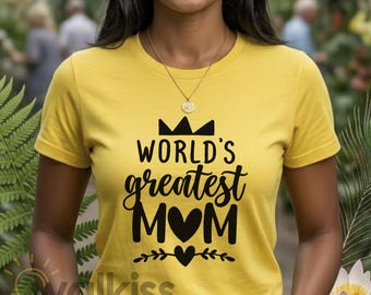 Worlds Greatest Mom Shirt Mother's Day Gift, Best Mom in the World Crown Sweatshirt Birthday Present, G500 Heavy Cotton, Fast Shipping