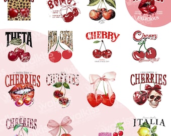 Cherry Png, Flirty Aesthetic Cherry Clipart, Cherry T-shirt Sublimation, Cherry Shirts, Png Design Download Only