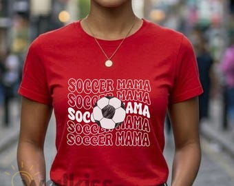 Soccer Mama Shirt Mother's Day Gift, Retro Sports Mom Sweatshirt Birthday Present, G500 Heavy Cotton, Wavy Soccer Mom Tee, Fast Shipping