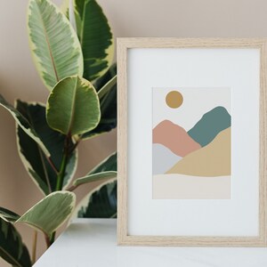 Boho Mountains - Instant Download Digital Art Poster