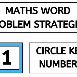Maths Word Problems Strategy Poster & Smaller Version for Children&#39;s Books