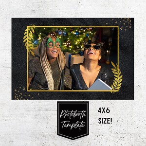 Gold Blatt Funkeln Party Fotobooth Schablone, Fotobooth Vorlage, 10x18 Hochzeit Fotobox Vorlage