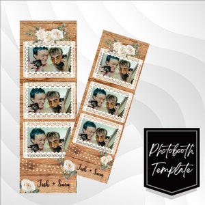 Rustikale Hochzeit Fotobooth Vorlage, Florale Fotobooth Vorlage, 2x6 Hochzeit Fotoständer Vorlage, Fotoständer Vorlage Hochzeit