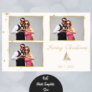 Weihnachten Photobooth Template, Frohe Weihnachten und Urlaubsparty 2022, 10x6 Photobooth Template, klassisch gold weiß