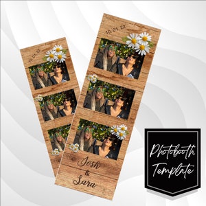 Rustic Wedding Photobooth Template, Floral Photobooth Template, 2x6 Wedding Photo booth Template, photo booth template wedding