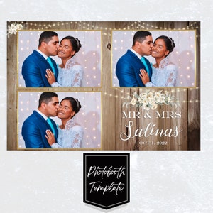Rustic Wedding Photobooth Template, Floral Photobooth Template, 4x6 Wedding Photo booth Template, photo booth template wedding