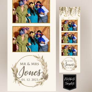 Wedding Beige Feather Boho Photo booth Template, Elegant Photo booth Template, photo booth template wedding, 2x6 strip,