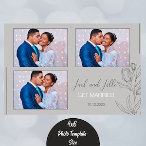 Plantilla de fotomatón de boda SIMPLE, plantilla de fotomatón gris y negro, plantilla de fotomatón de boda 4x6, plantilla de fotomatón de boda