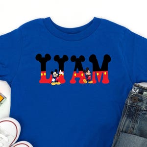 Disney Name Kids Toddler, Personalized Vacation Character Name Shirt, Custom Girl Tee, Custom Boy Shirt, Monogram Mouse Shirt
