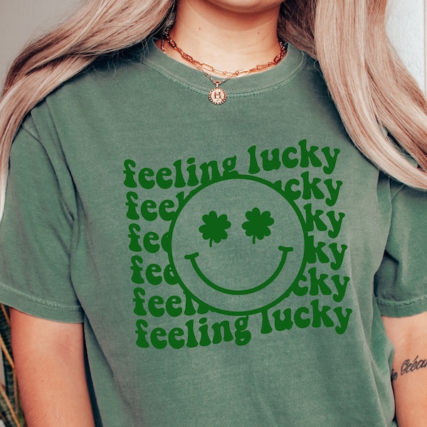 Feeling lucky shirt,St. Patricks Day shirt,Lucky sweatshirt,St Patrick's Day Gift,Lucky Tshirt,Shamrock Crewneck,Irish Sweater,Irish Gifts