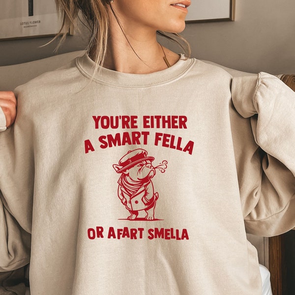Are You A Smart Fella Or Fart Smella Sweatshirt,Raccoon Sweatshirt,Meme Sweatshirt,Sarcastic Sweatshirt,Funny Raccoon Shirt,Gıft For Her