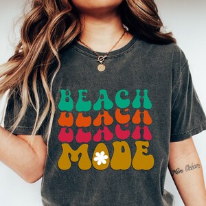 Comfort Colors Beach Mode Shirt, Summer Shirt, Retro Summer Shirt , Beach Mode On Shirt, Vacation Beach Shirt Summer T Shirt