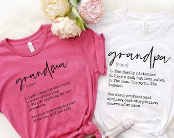 Grandma and Grandpa Shırt,Matching Grandparent Shirts for Couples,Fun Pregnancy Reveal gift,Pregnancy Announcement,Grandparents,Famıly Shırt