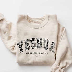 Vintage Yeshua Sweatshirt, Christian Yeshua Sweatshirt, Religious Sweatshirt, Aesthetic Faith Clothing, Jesus Apparel, Bible Verse Sweater