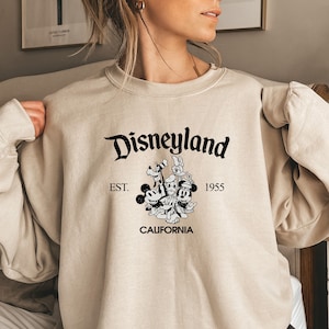 Disneyland California Sweatshirt,Retro Mickey And Friends Disneyland Est 1955 Sweater,