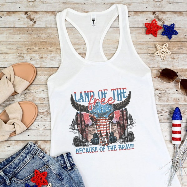 America Tank Top,4th of july Shirt,USA shirt,Womens 4th of july,4th of july,red white and blue,Land of the free because of the brave,patrıot