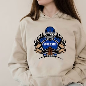 Custom Football Name Hoodie, Custom Player Name, Game Day Football Hoodie, Football Mom Shirt, Football Season, Personalized Football Shirt