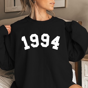 Moletom de 1994, moletom de 29º aniversário, camisa com número do ano de nascimento de 1994, presente de moletom de aniversário de 1994