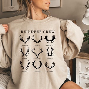 Christmas Reindeer Crew Sweatshirt,Reindeer Shirt,Christmas Deer Shirt,Christmas Hoodie,Christmas Gift,Reindeer Christmas,Christmas Gift