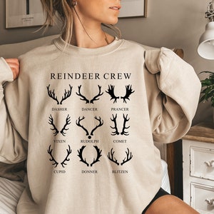 Christmas Reindeer Crew Sweatshirt,Reindeer Shirt,Christmas Deer Shirt,Christmas Hoodie,Christmas Gift,Reindeer Christmas,Christmas Gift