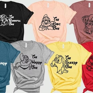 Sieben Zwerge-Shirts, Sieben Zwerge, Disney-Gruppen-Shirts, Schneewittchen, Disney-Familien-Shirts, Shirts für Familie, Disney-Familie, 7 Zwerge, Disney-T-Shirt