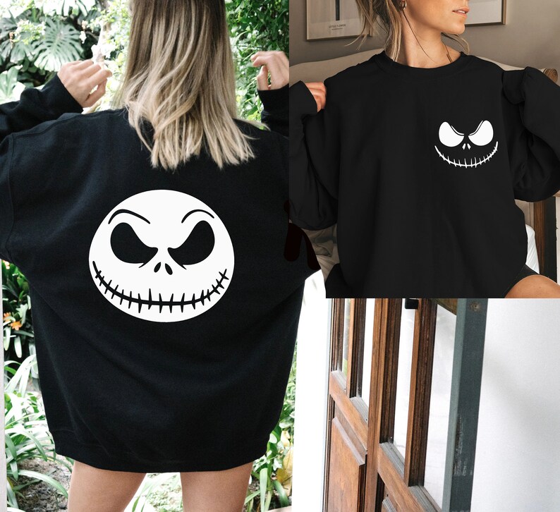 Funny Christmas Sweatshirt, Jack Skellington Sweatshirt, Funny Sweatshirt, Halloween Sweat, Nightmare Before Christmas Tshirt,Backside Sweat Donuink Store