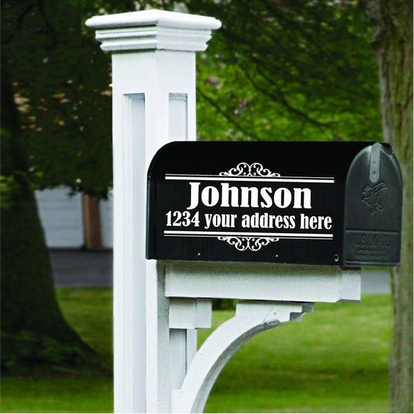 Custom Personalized Mailbox Decal 11"x5.5"- Set of Custom Mailbox Numbers with Street Address Name Decal