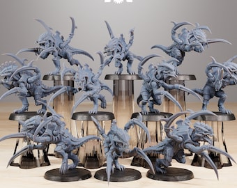 Xenarid Infantry Melee - in 8k- 10 Model Pack by Station Forge