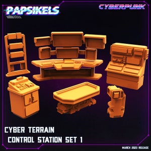Cyber Terrain Control Station 6pcs in 8K by Papsikels