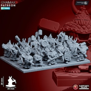 Clan Miners - Packs of 10 Models - in 8k - by Ghamak
