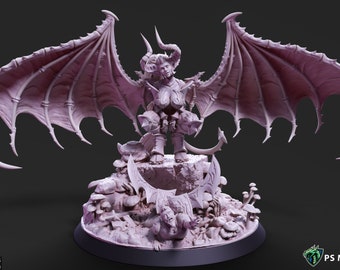 Drow Valkyrie Demon (Huge 135mm wingspan) by PS Minis