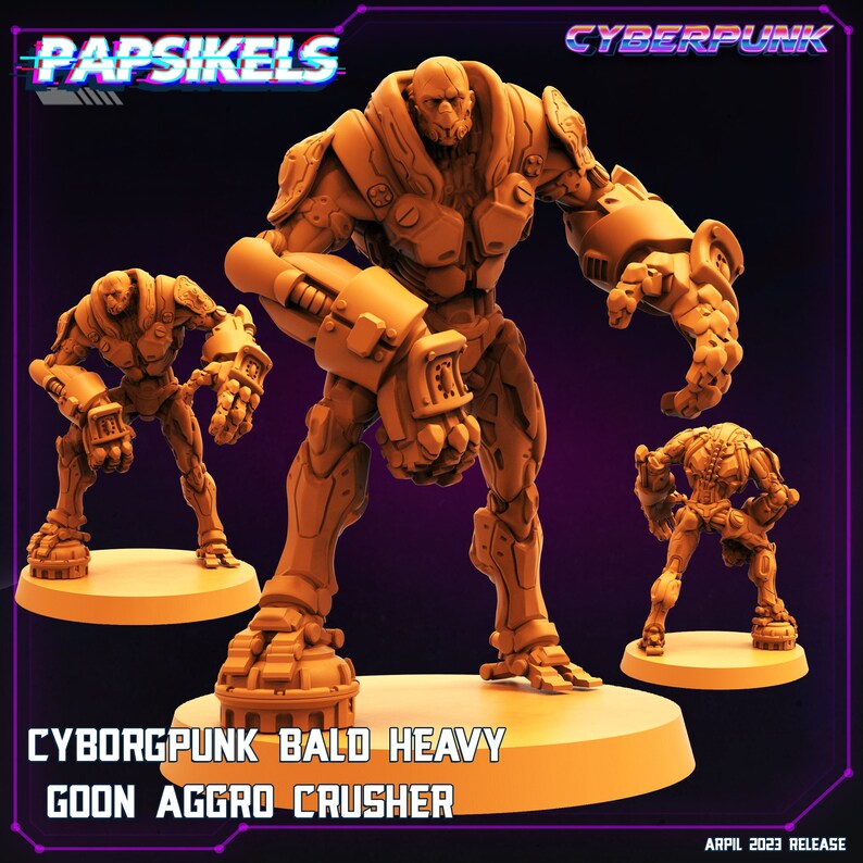 2 Model Pack Cyborgpunks in 8k Bald Heavy Goons - Etsy
