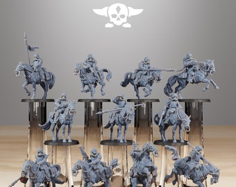 GrimGuard Cavalry Unit of 11 - in 8K - By Station Forge