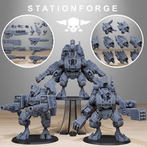 Mechs de ataque de Tarion: 3 modelos, bases de 50 mm, de Station Forge