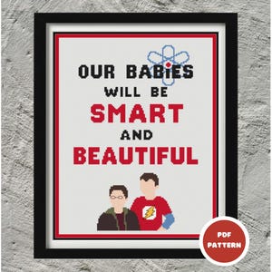 The Big Bang Theory Cross Stitch Pattern PDF | Leonard and Sheldon | Our Babies Will Be Smart and Beautiful