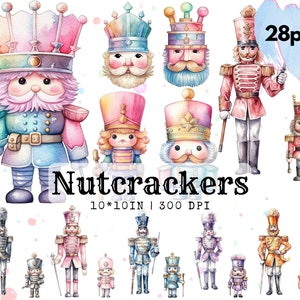 Clipart de quebra-nozes em aquarela, png fofo de quebra-nozes, cabeça engraçada de quebra-nozes, png fofo de Natal, quebra-nozes kawaii, imagens de quebra-nozes de soldado