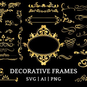 Cadres SVG, tourbillon de cadres SVG, fichiers coupés de cadres, silhouette de cadres, s'épanouir cadres Svg, Svg décoratif, clipart numérique, cadre vectoriel