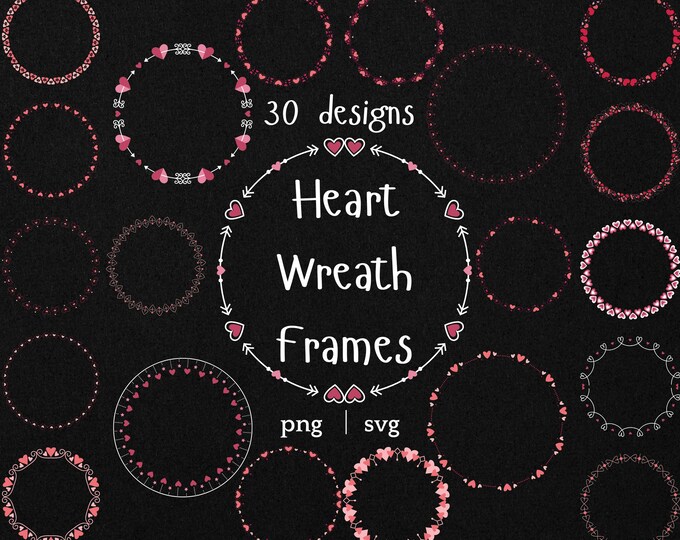 Circle Heart Border Clipart, Wedding Monogram Frame, Transparent PNG ...